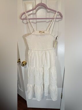 Liberty Love Juniors White Tiered Sundress